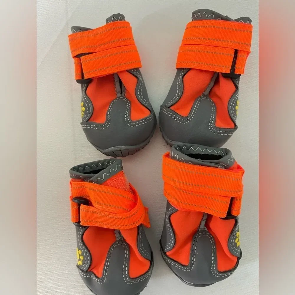 New dog water proof boots orange and gray size‎ 3